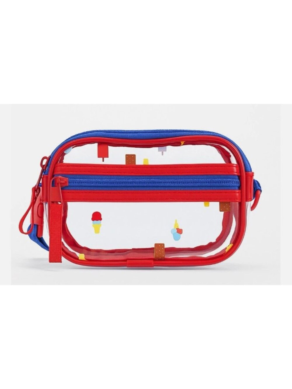 Cat & Jack Clear Ice Cream Print Belt Bag Kids Red/Blue Adjustable Strap